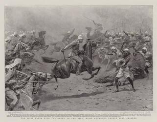 Der erste Zusammenstoß mit dem Feind am Nil, Major Murdochs Angriff in der Nähe von Akasheh